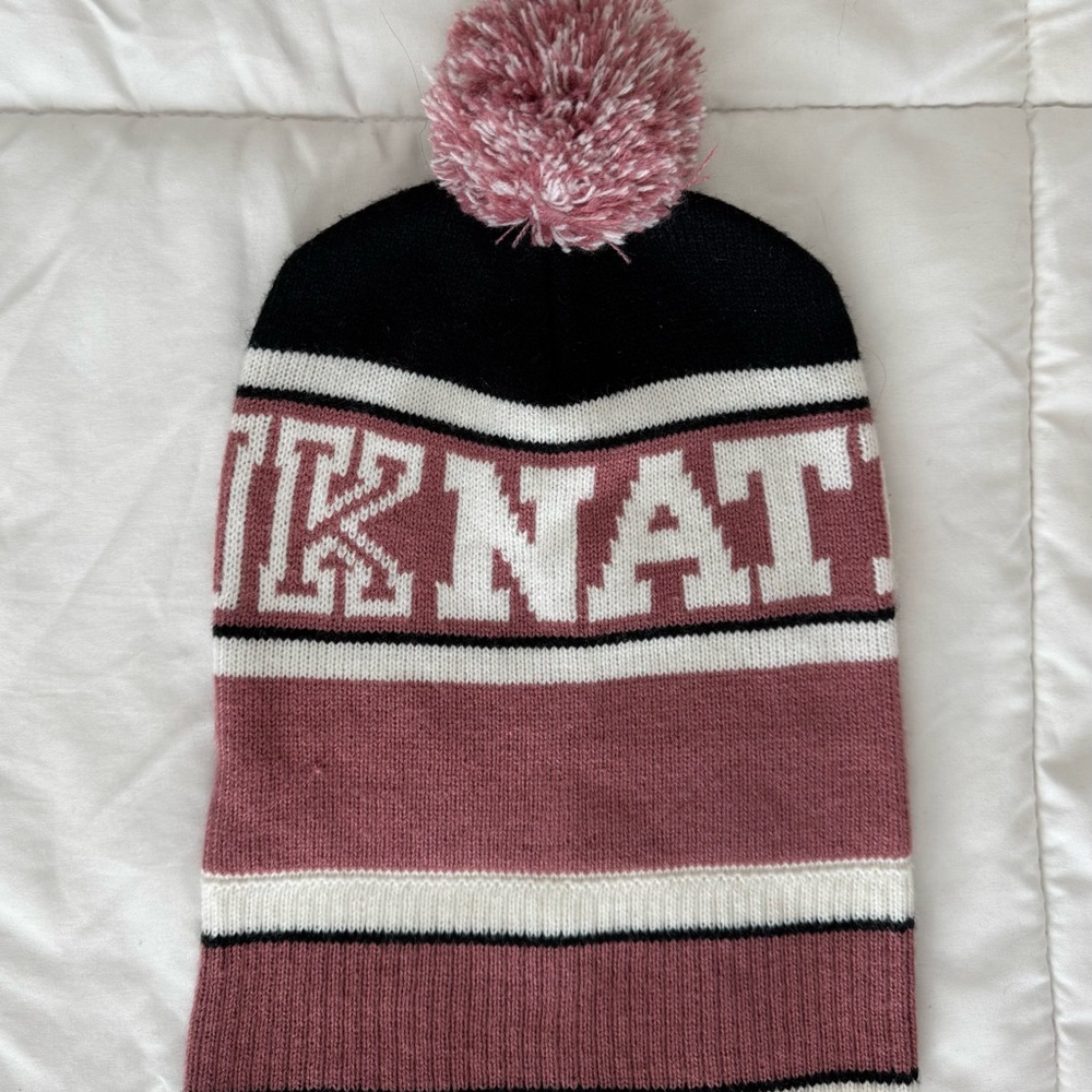 PINK Knit Pom-Pom Beanie